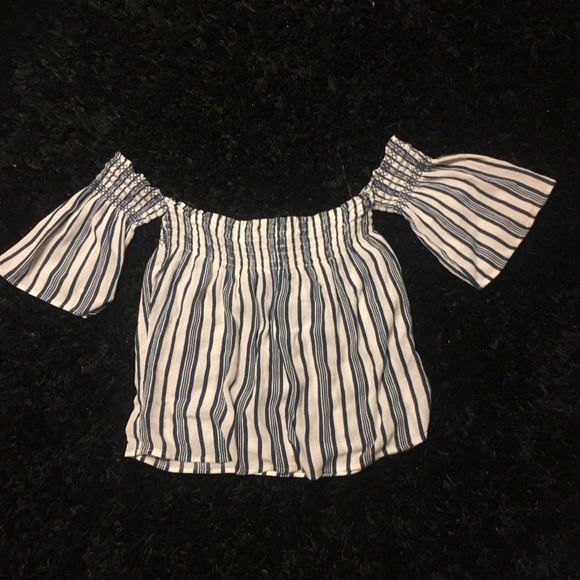 Striped Off The Shoulder Top - Picture 3 of 3